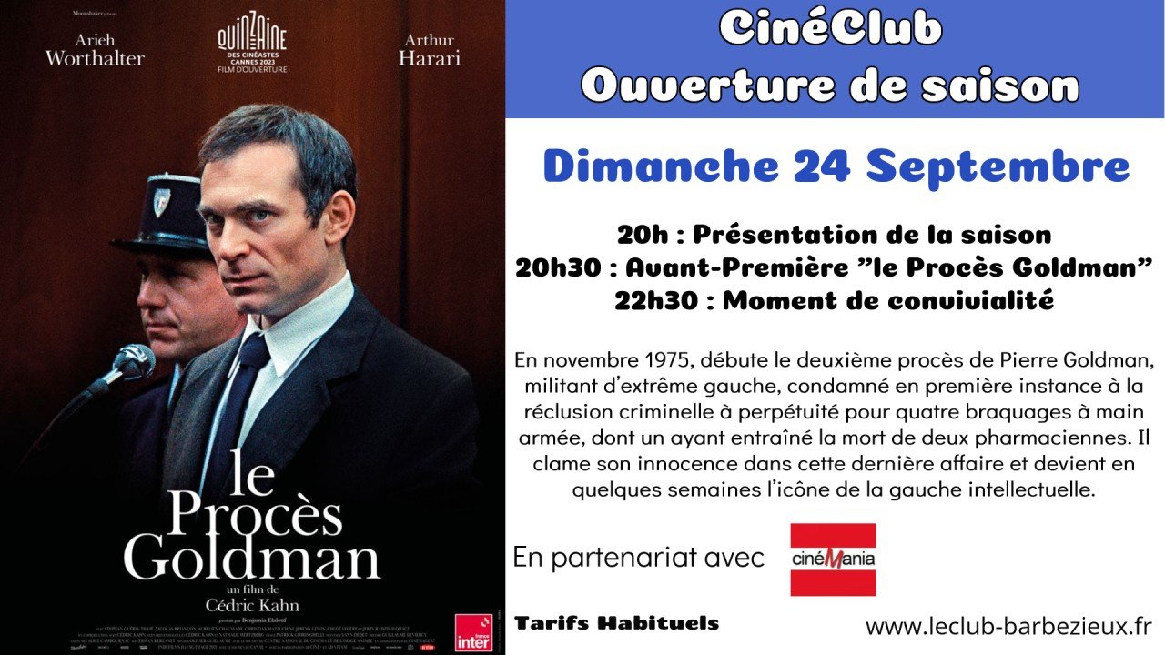 Les événements au cinéma Le Club à Barbezieux SaintHilaire