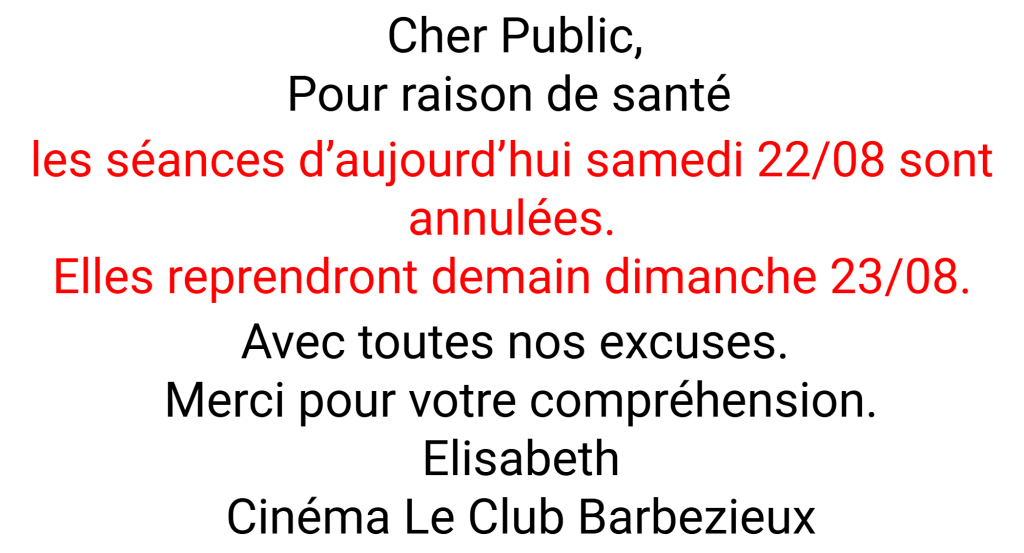 actualité fermeture cinéma